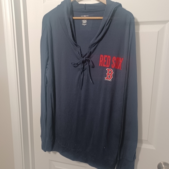 Genuine Merchandise Red Sox Baseball Hooded Long Sleeve Top Sz 1X - Picture 1 of 4